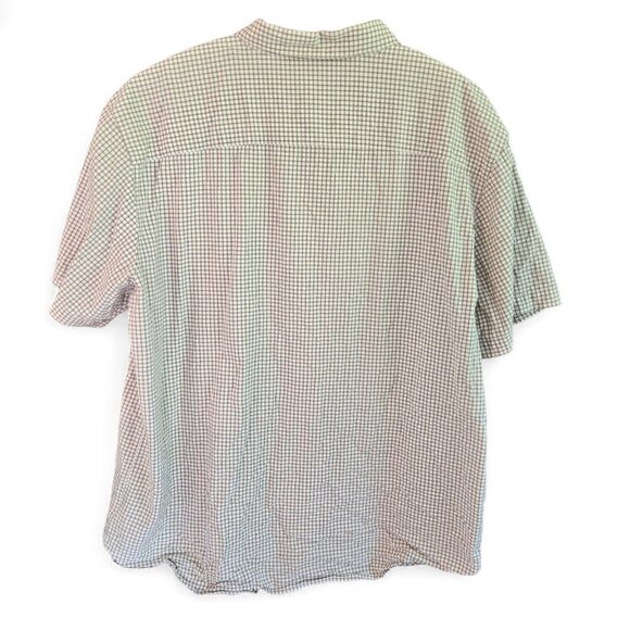 Columbia Mens XXL Beige Plaid Short-Sleeve Button-Up Shirt 100% Cotton Casual We - Picture 2 of 8